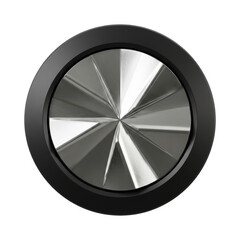 Modern circular dial with radial metallic grooves and black border.