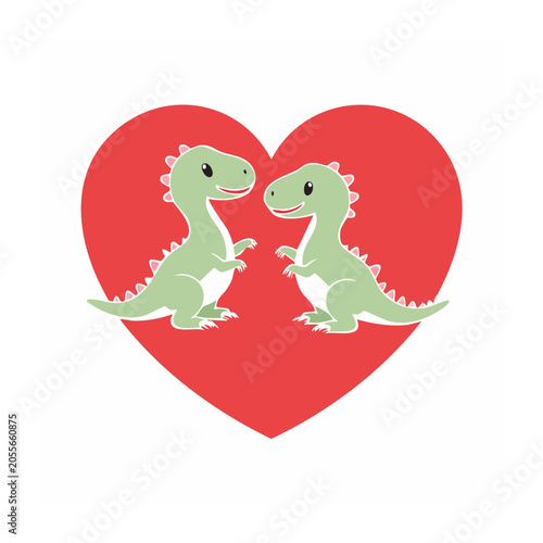 Two green frogs on red background