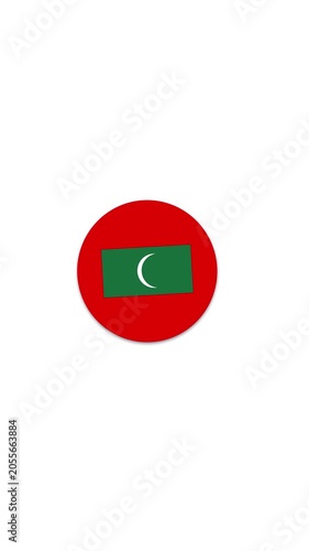 Maldives Flag Button Icon Animation