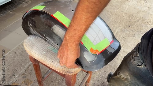 Repairing and painting motorcycle details
