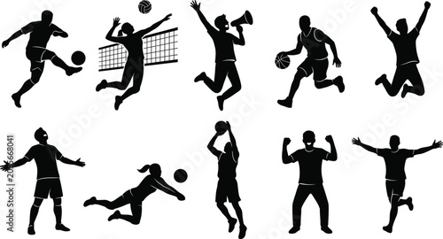 Foto 2026 fifa world cup champion logo with soccer ball and silhouettes of sportsmen