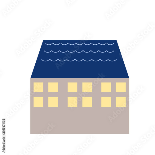 Building in flat style infographic isolated on transparent background.