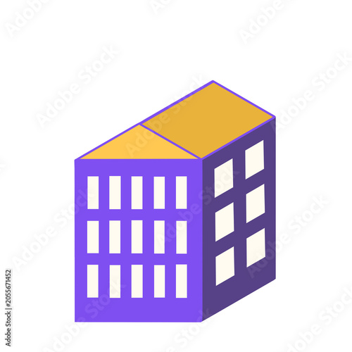 Building in flat style infographic isolated on transparent background.