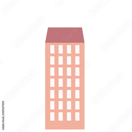 Building in flat style infographic isolated on transparent background.