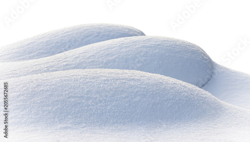 Foto Soft white snowdrifts with subtle blue shadows, isolated on transparent backgrou
