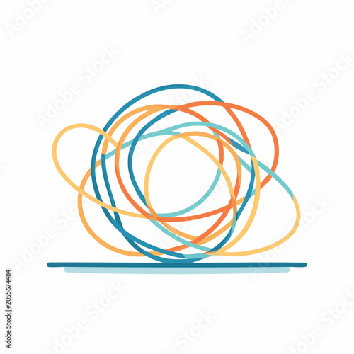 Abstract Tangle of Colorful Lines