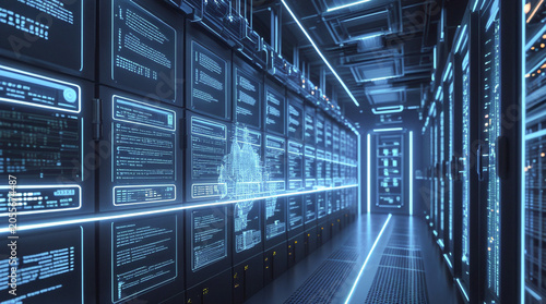 server rack in a data center