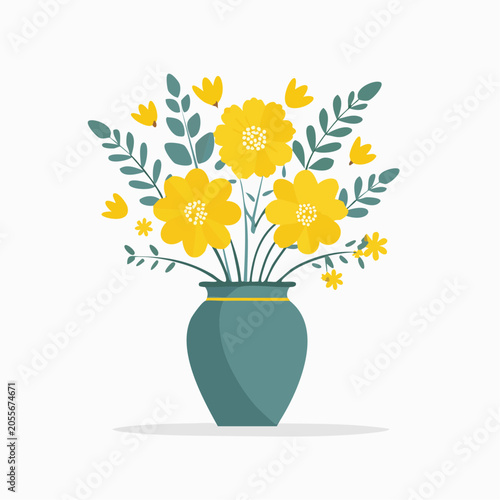 Vase of Yellow Flowers