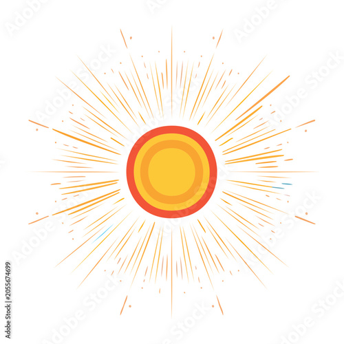 Yellow and Orange Sunburst Graphic Design