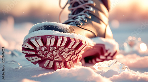 running shoes on the road