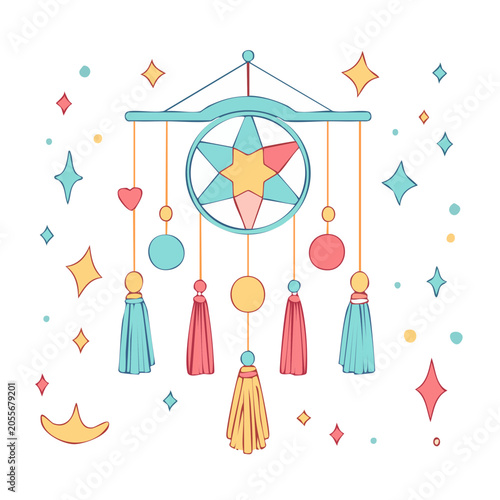Flat vector fashion illustration with accessories