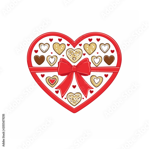 Red heart with fruit icons vector