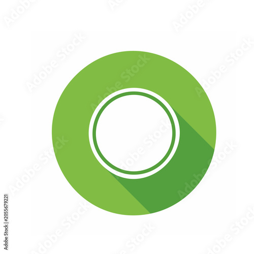 Green flat circle ring icon