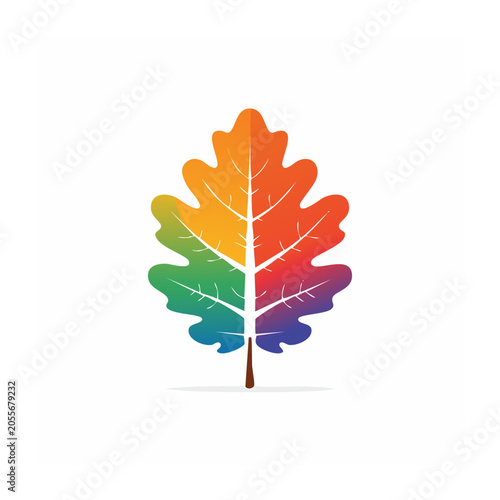 Flat design vector flower with gradient petals