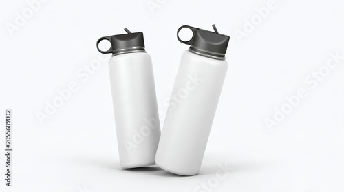 Premium Minimalist White Sports Water Bottle Mockup for Brand Identity and Product Design