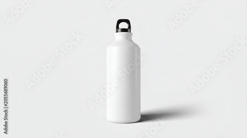 Blank White Reusable Water Bottle Mockup for Minimalist Sustainable Branding Presentation and Eco-Friendly Product Design