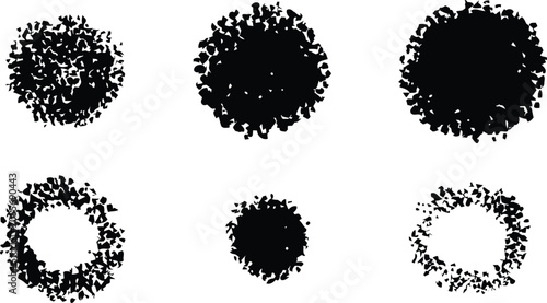 Black vector circles and rings collection for graphic design projects