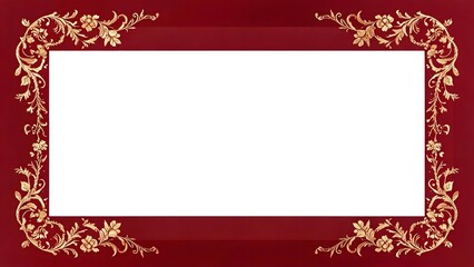 Red and gold ornate frame with floral design
