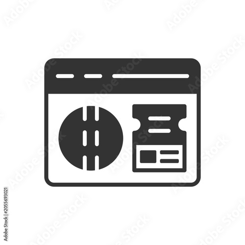 Online Cricket Ticket With Browser Icon
