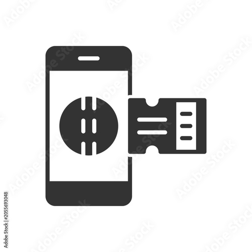 Online Cricket Ticket With Mobile Icon