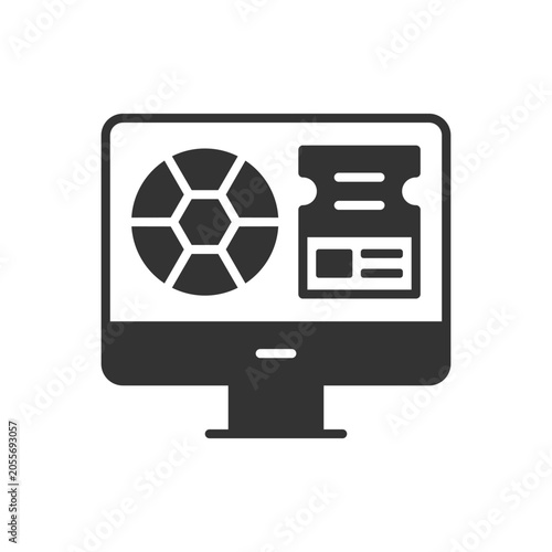 Online Football Ticket With Computer Icon