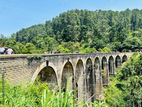 Nine Arch Bridge in Ella, Sri Lanka: Historic Stone Railway Viaduct Amidst Lush Greenery