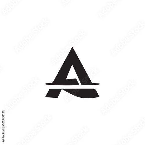 Foto PrintAbstract letter A logo icon with sharp geometric angles and dynamic crossba