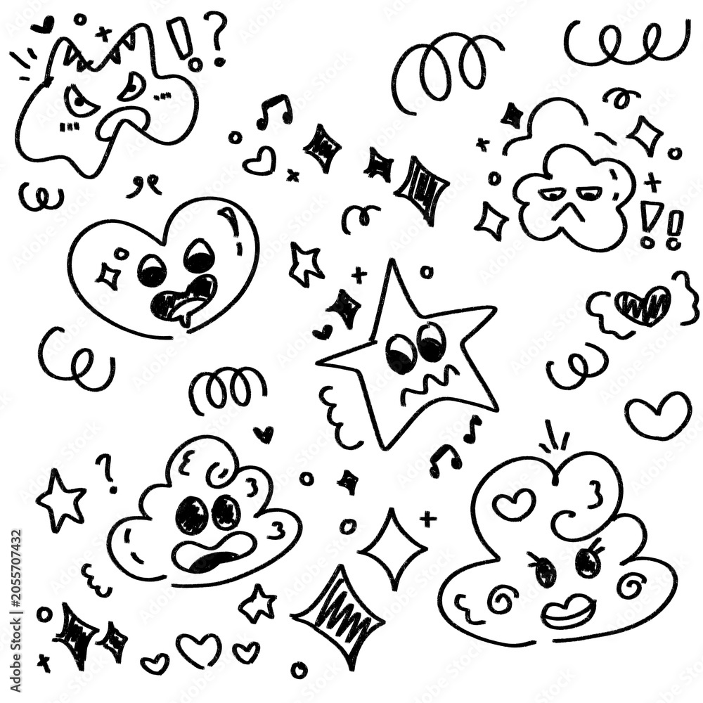 Fototapeta premium set of doodle elements