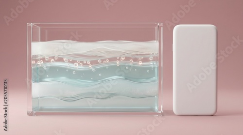 Skin barrier longevity layers with dermatology vessel and telehealth mockup