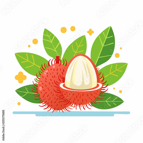 Rambutan Fruit Illustration
