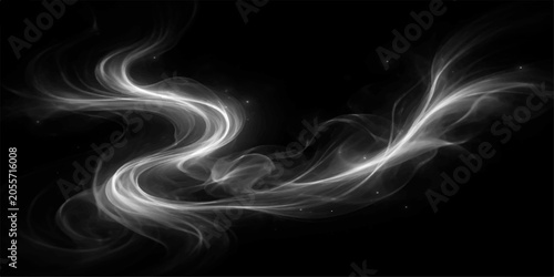 Schilderij op canvas Wisps of ethereal smoke dance and swirl against a dark backdrop, creating a sense of mystery and ephemeral beauty