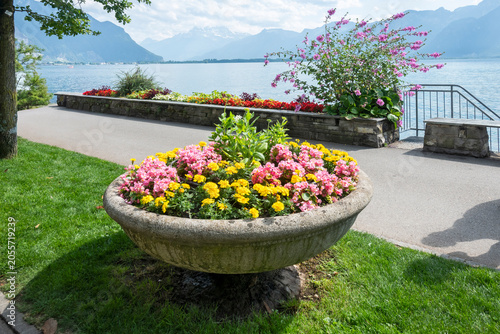 Foto Panorama of town of Montreux, Switzerland