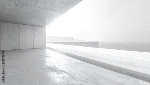 Modern Concrete Architecture with Natural Light and Shadows.