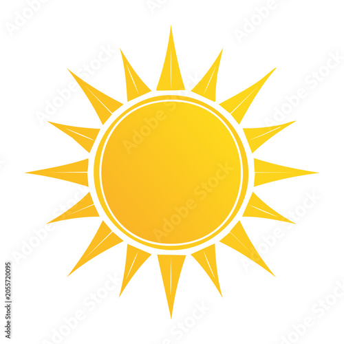 Yellow Sun Icon in Flat Design