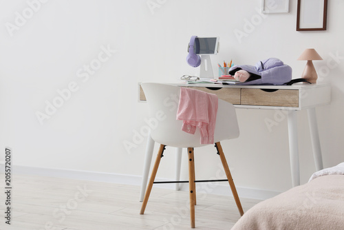 Modern student desk with ta...