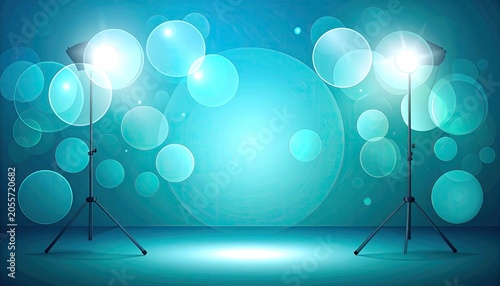 Stage Lighting with Bokeh Effect and Blue Hues.