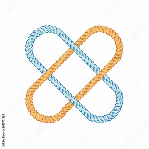 Intertwined Ropes Forming a Figure Eight Knot