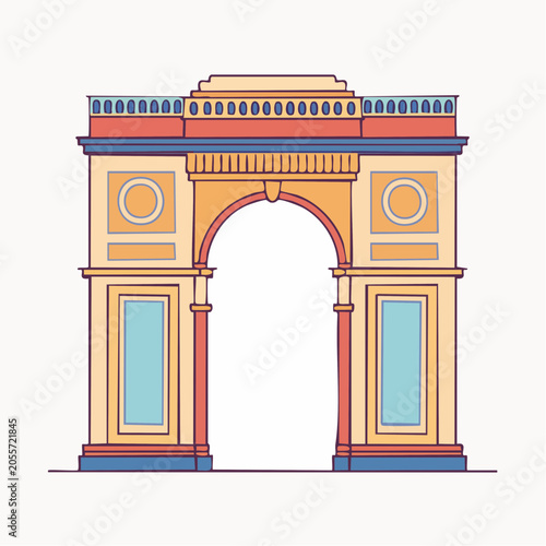 Stylized Arc de Triomphe illustration