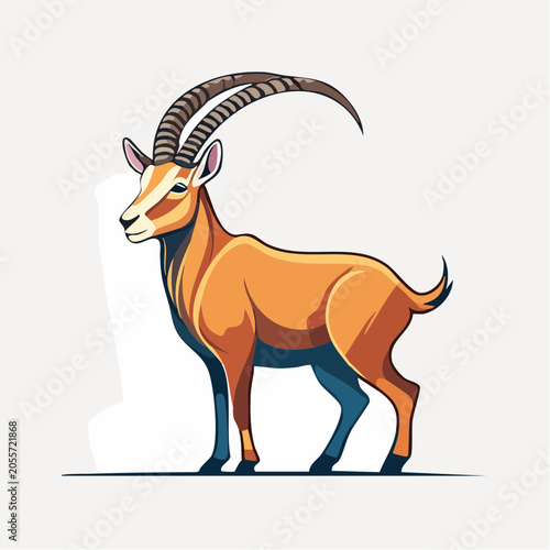 Stylized Illustration of an Oryx Antelope