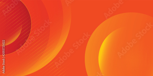 Vibrant Orange and Red Abstract Geometric Background with Modern Circular Elements
