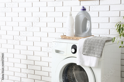 Modern laundry room interio...