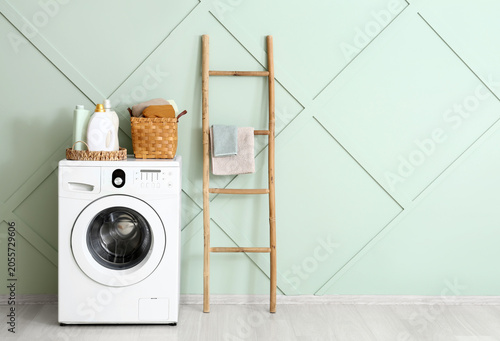 Modern laundry room interio...