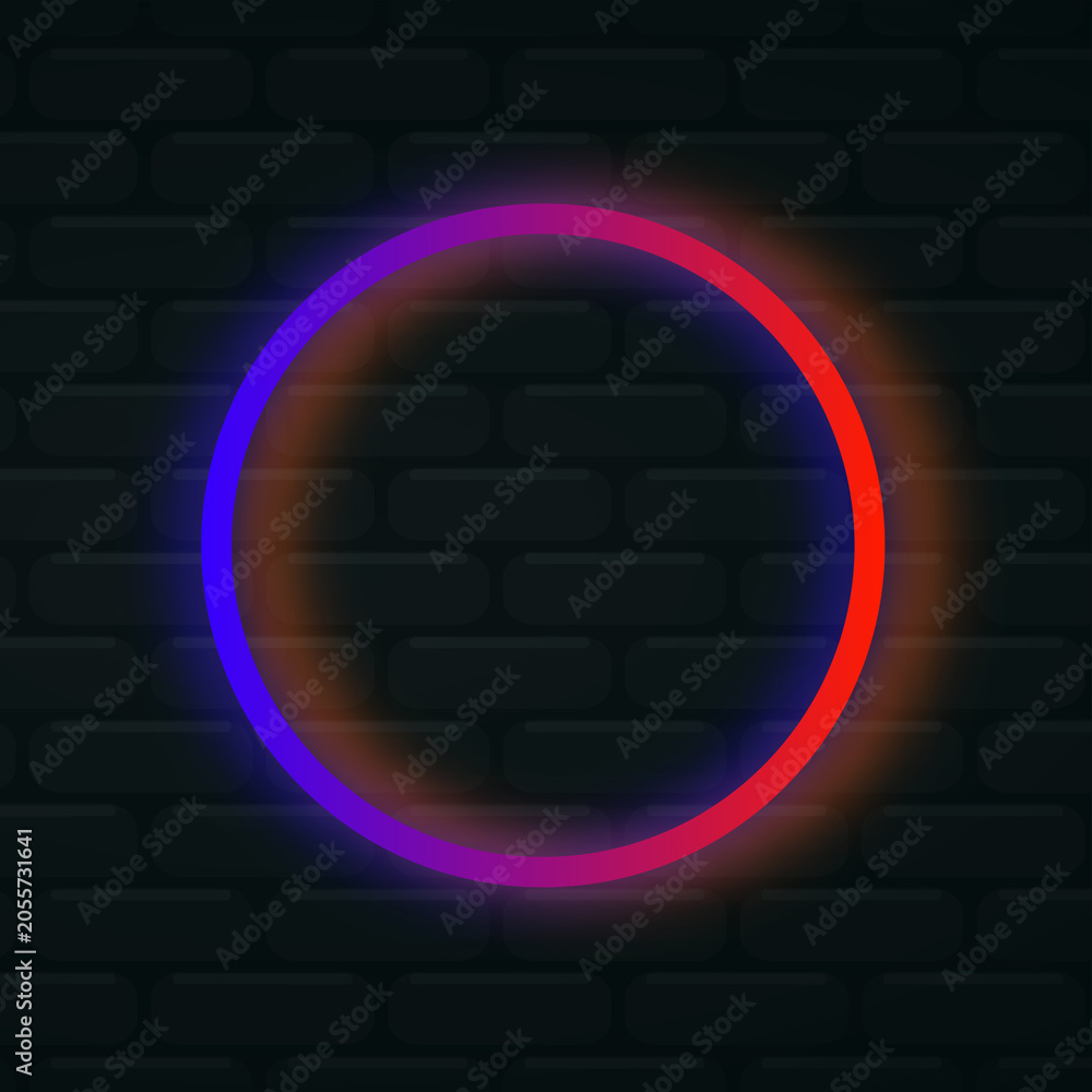 Obraz premium neon circle frame illustration. neon circle frame background