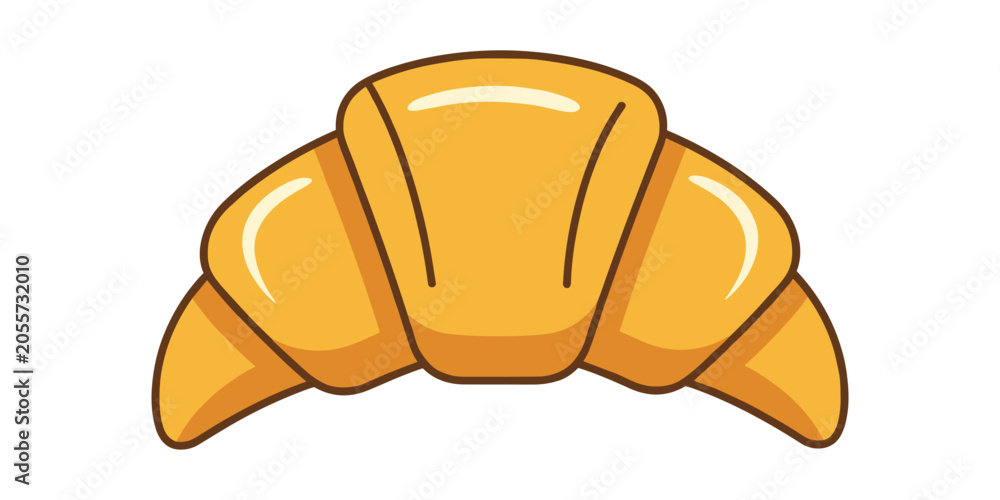 Ταπετσαρία Fresh baked golden brown buttery croissant illustration with croissant breakfast