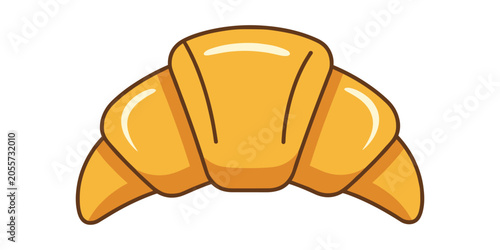 Фотография Fresh baked golden brown buttery croissant illustration with croissant breakfast