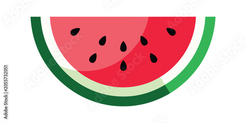 Fresh sliced watermelon wedge illustration with watermelon refreshing nutrition illustration isolated background vegetarian delicious tropical crescent seasonal