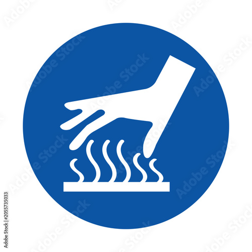Hand Symbol Sign for Caution Against Hot Surface Warning Notice