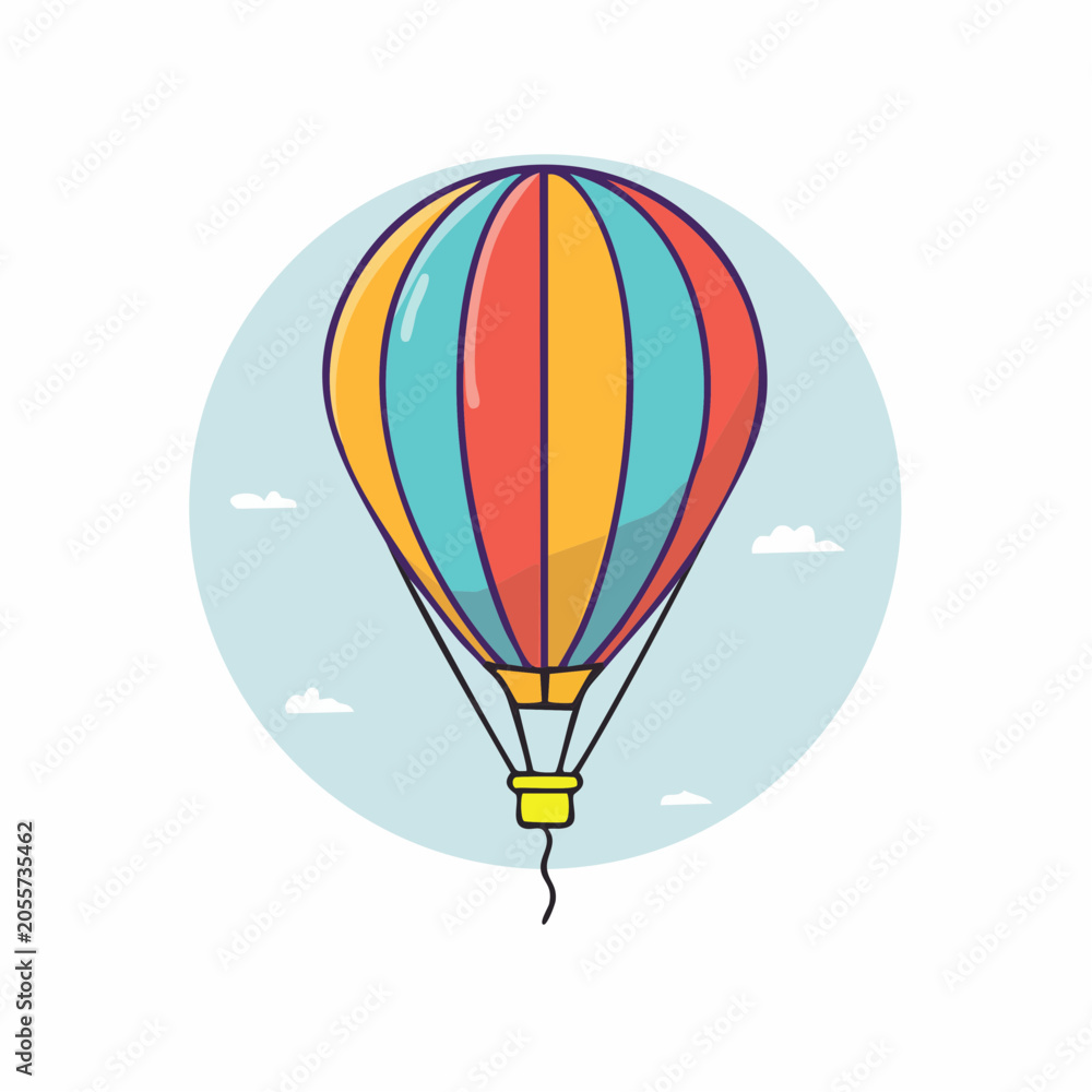 Fototapeta premium Colorful Hot Air Balloon Illustration