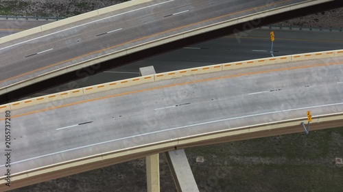 Aerial Multi Level Highway Interchange and Traffic in Austin Texas Part 1 of 3
