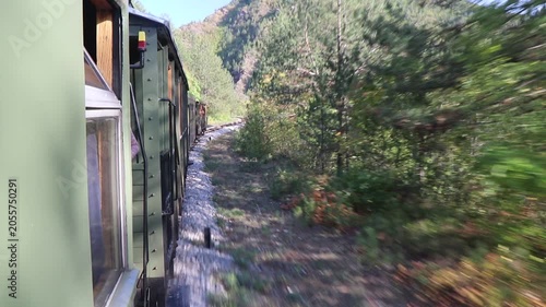 View from a train on Sarganska Osmica (Sargan Eight) narrow-gauge heritage railway, Serbia